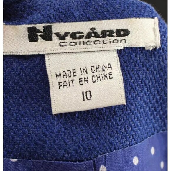 Nygard Womens Sz 10 Blue Linen Ray Blazer Jacket m Nautical Military Peter - Picture 8 of 12